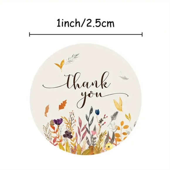 ‼️$5 SALE‼️ THANK YOU Autumn Floral Stickers - Picture 7 of 14